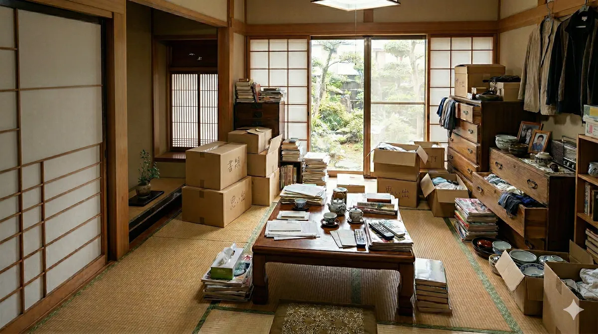 カタクルのスタッフが実家整理を行っている様子