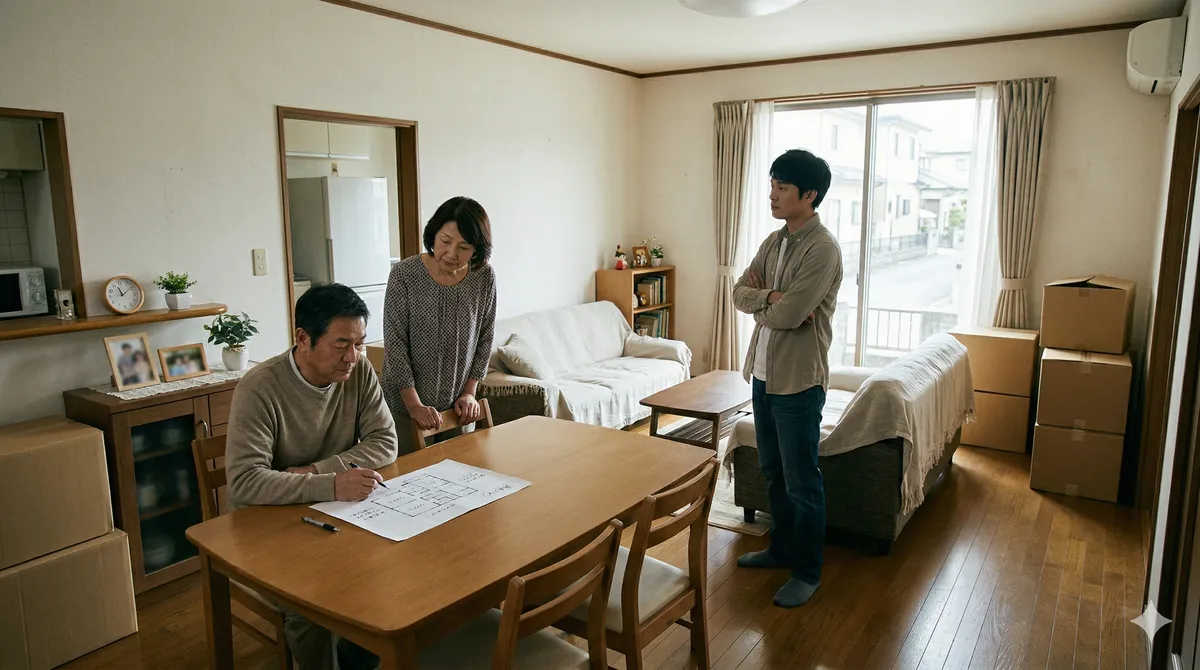 片付け後の住まいの次の相談を考えるイメージ